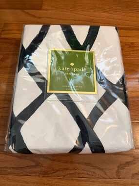 kate spade Black & White Modern Geometric Shower Curtain